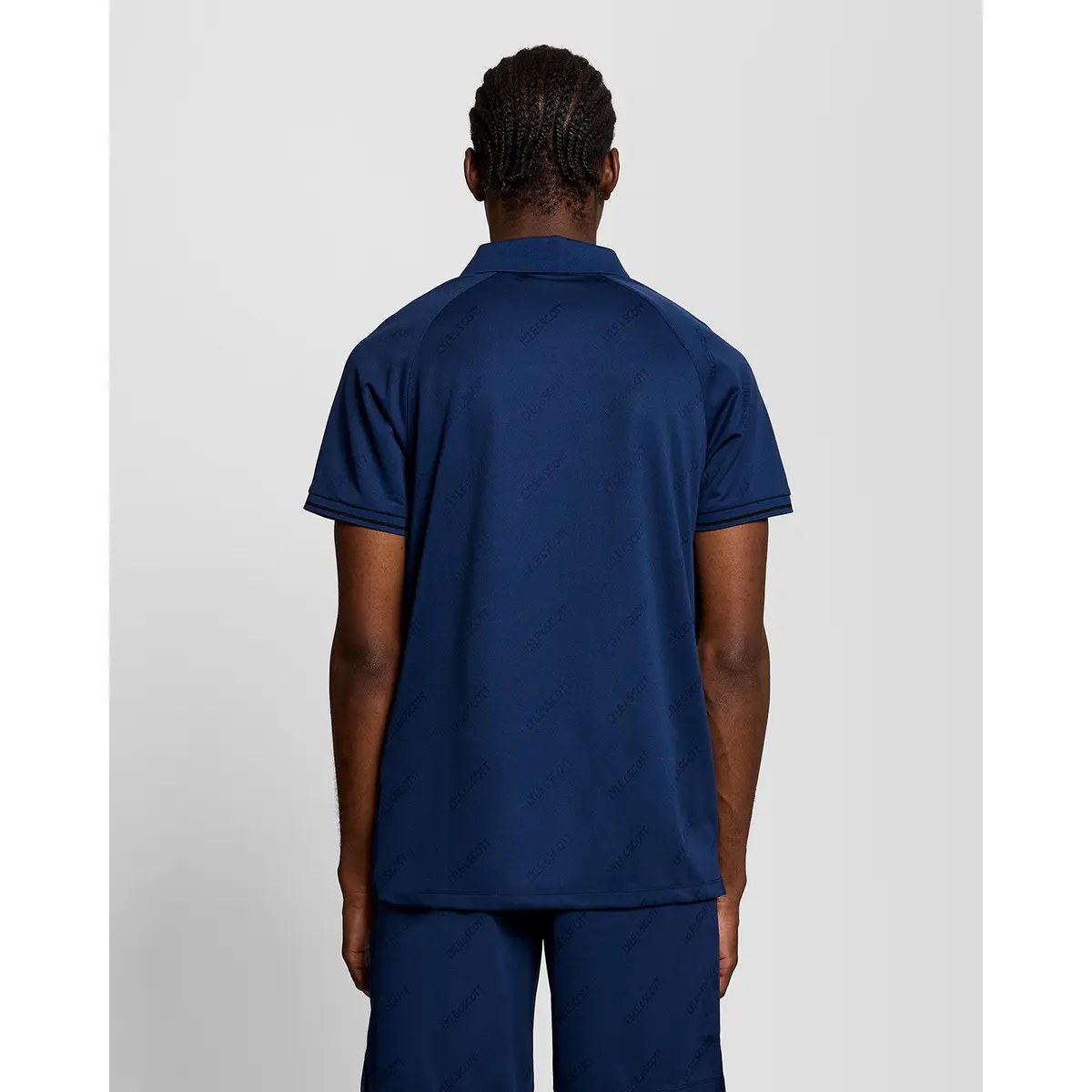 LYLE & SCOTT EMBOSSED FOOTBALL POLO - NAVY PEONY