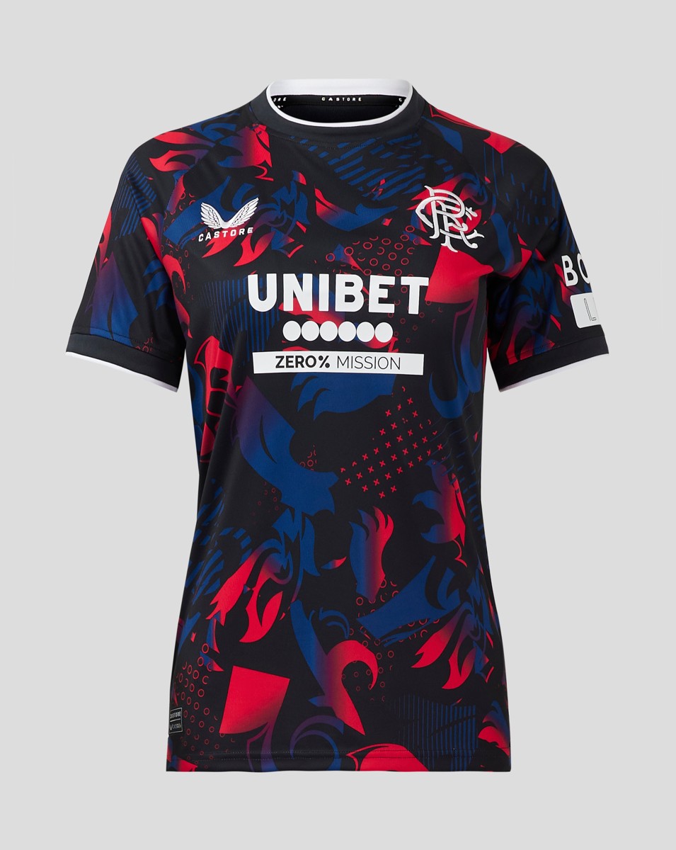 CASTORE RANGERS THIRD SHIRT SS WOMENS - CAVIAR/TOMATO/BLUE DEPTHS