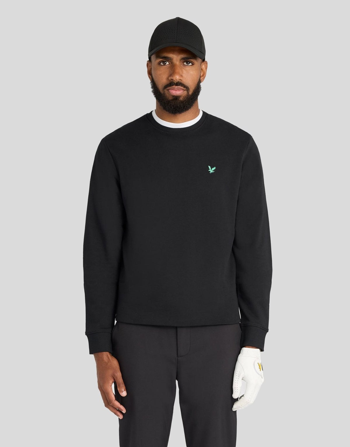 LYLE & SCOTT GOLF CREWNECK SWEATSHIRT - JET BLACK