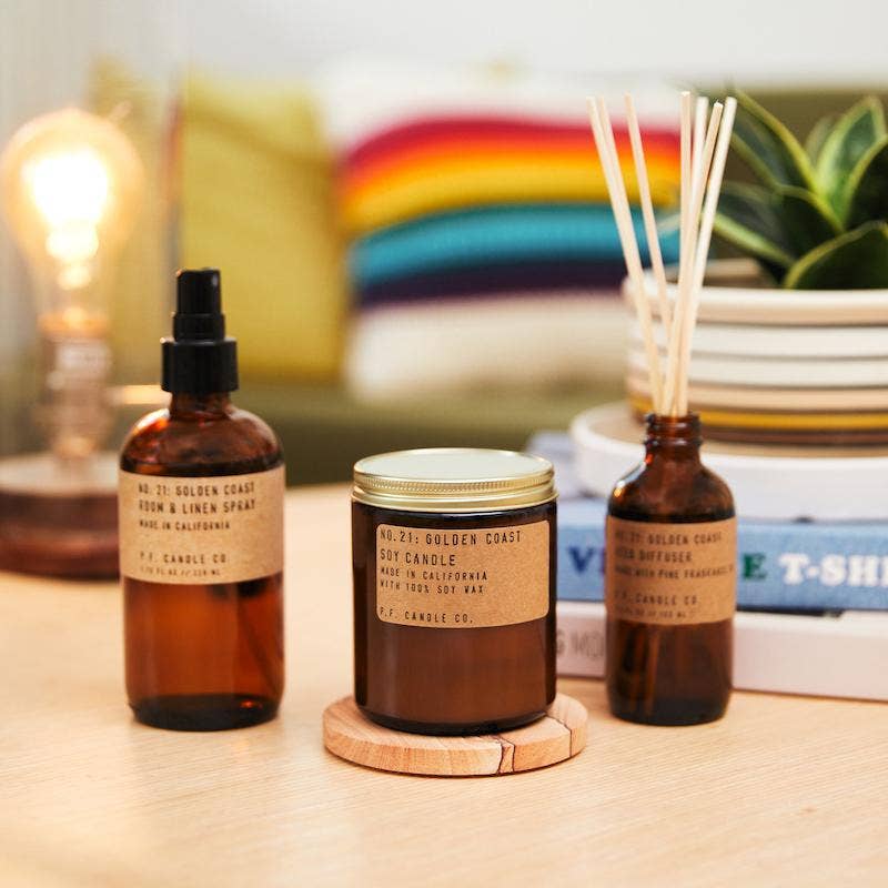P.F. CANDLE CO NO.21 GOLDEN COAST 3.5 OZ REED DIFFUSER - BROWN