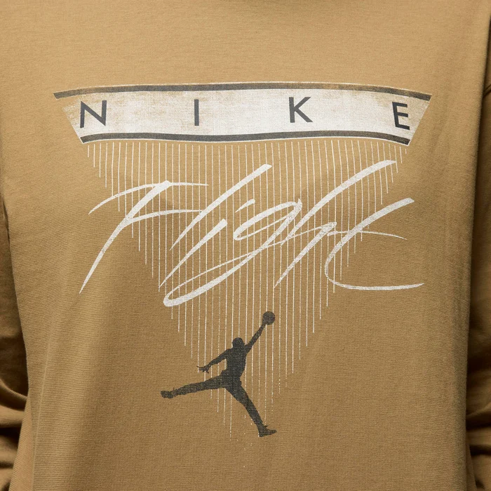 JORDAN W FLIGHT GRAPHIC LS TEE  - BROWN KELP