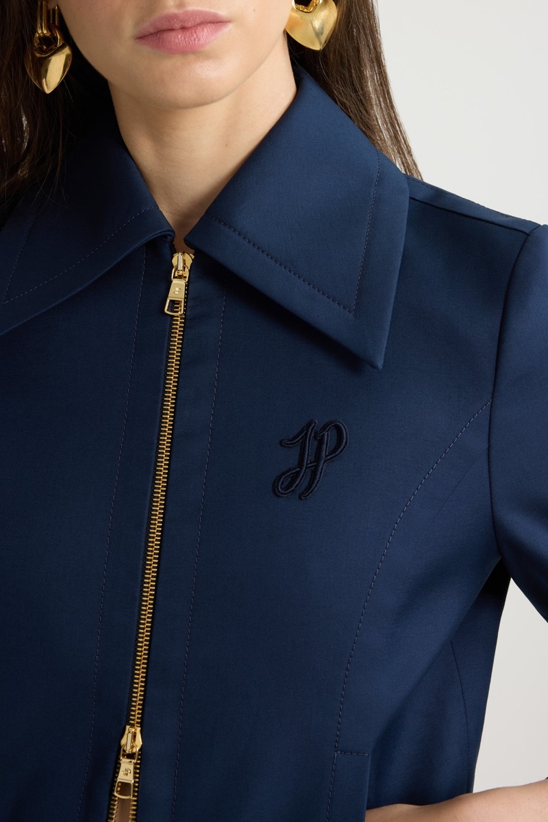 PATOU SHORT ZIPPED JACKET - NAVY BLACK