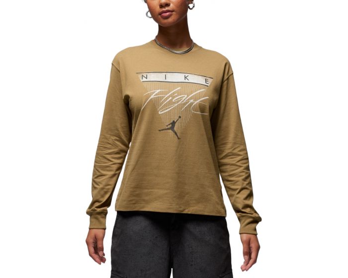 JORDAN W FLIGHT GRAPHIC LS TEE  - BROWN KELP