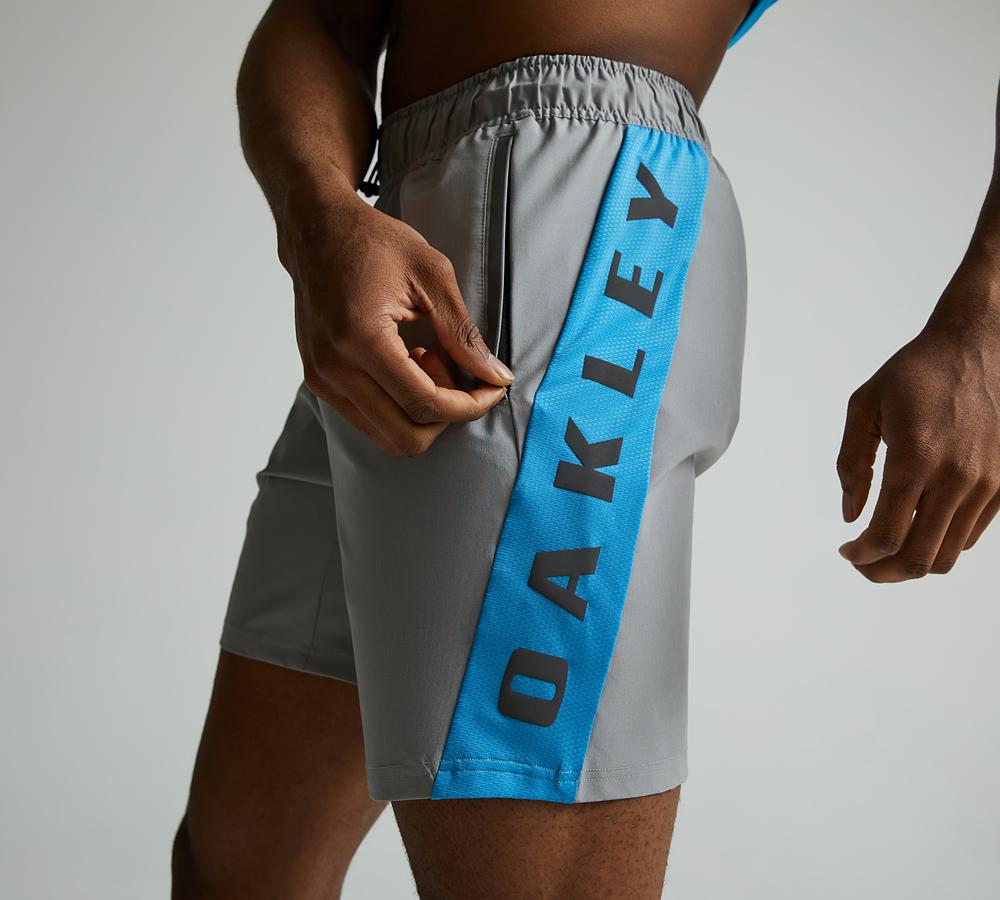OAKLEY TRAINING SIDE PANEL SHORT - CEMENT / SWIMMING BLUE