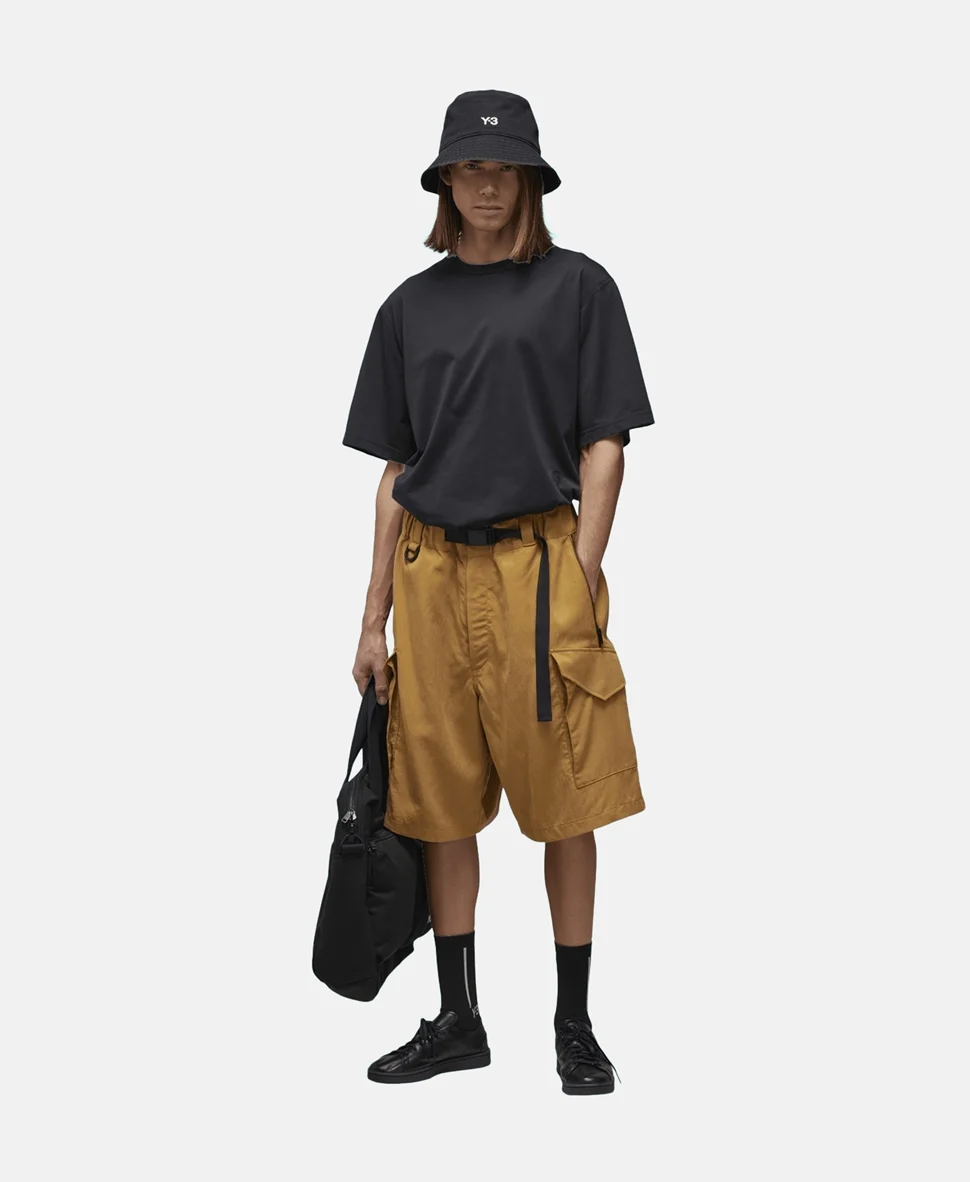 ADIDAS Y-3 WASHED TWILL MENS CASUAL SHORTS