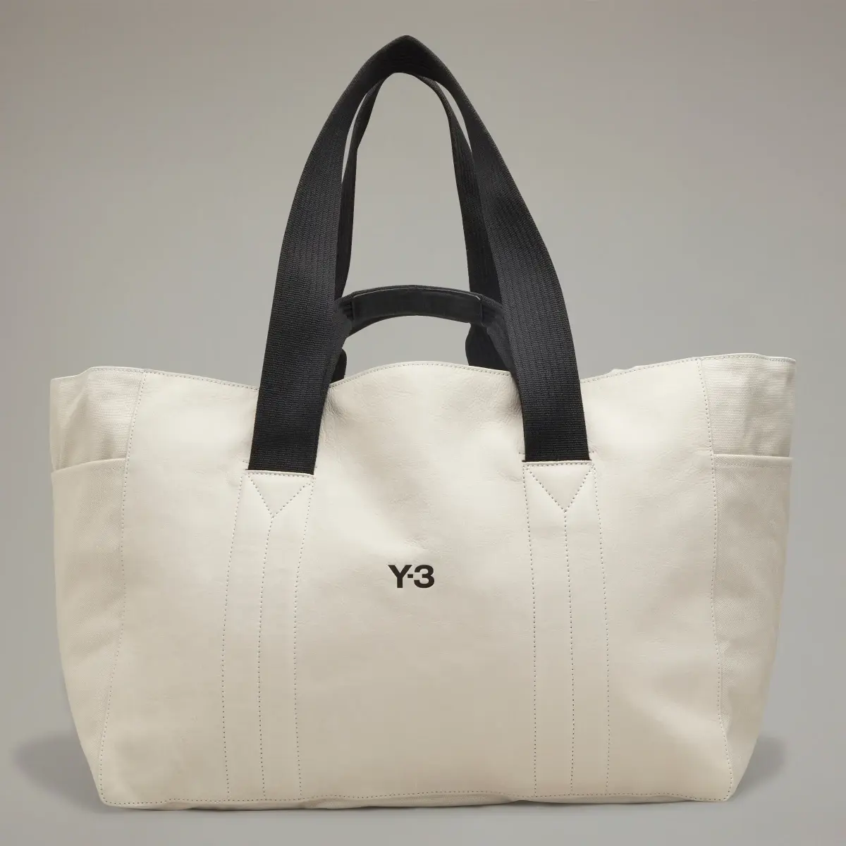 ADIDAS Y-3 LUX LEATHER BAG - TALC