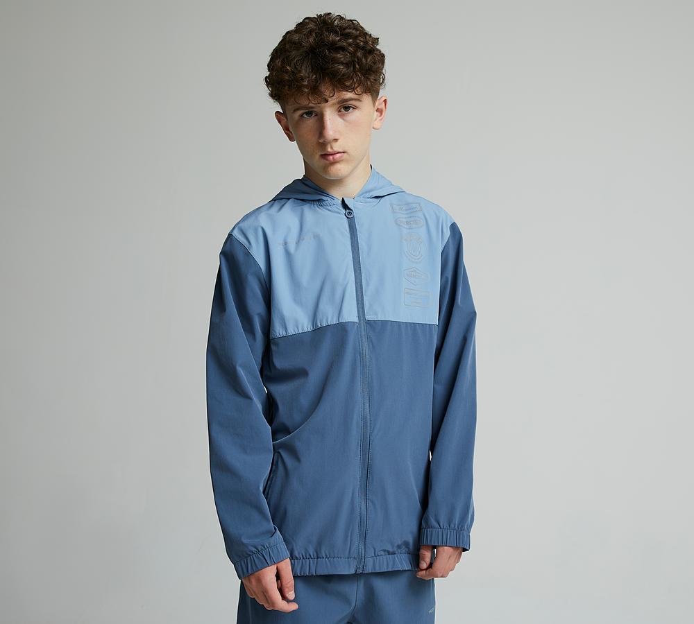 MERCIER OG BADGE 2 TONE WOVEN HOOD - PETROL / BLUE