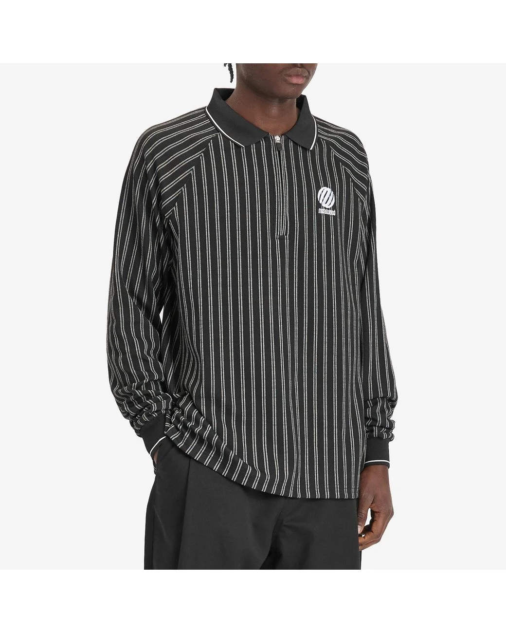 METALWOOD RIBBED LS POLO - BLACK