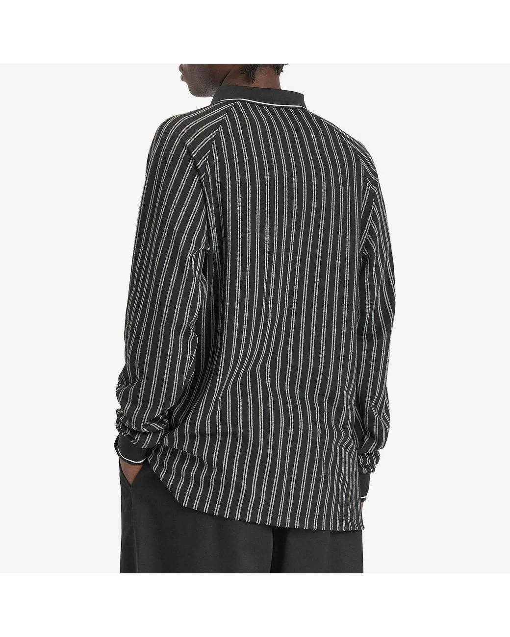 METALWOOD RIBBED LS POLO - BLACK
