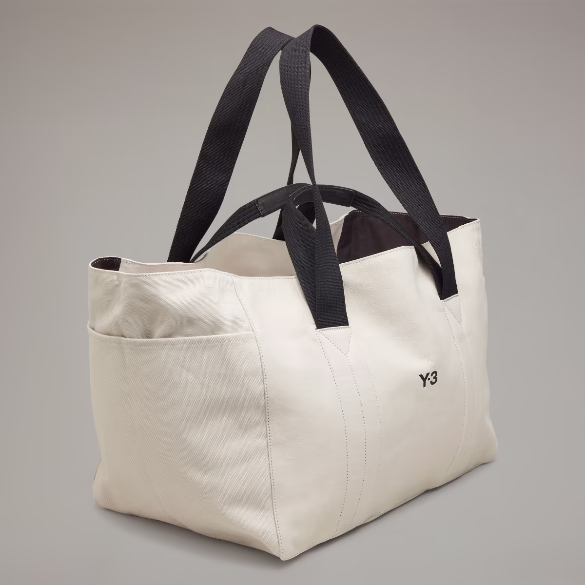 ADIDAS Y-3 LUX LEATHER BAG - TALC