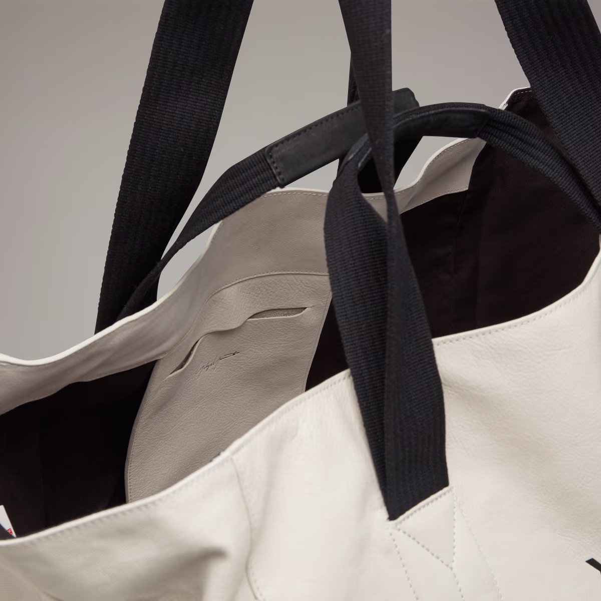 ADIDAS Y-3 LUX LEATHER BAG - TALC